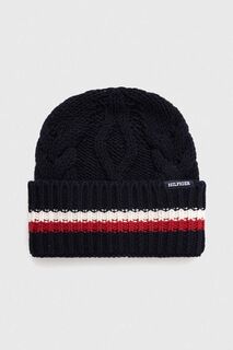 Шапка из смесовой шерсти Tommy Hilfiger, темно-синий