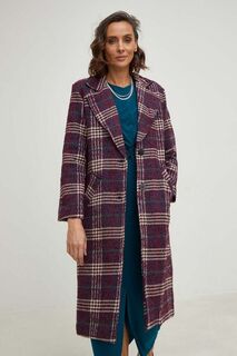 Пальто из смесовой шерсти Answear Lab, фиолетовый
