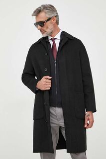 Шерстяное пальто Calvin Klein, черный