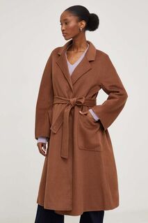 Шерстяное пальто из лимитированной коллекции X NO SHAME Answear Lab, коричневый