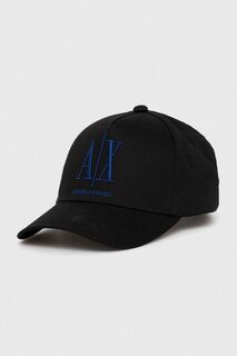 Хлопковая кепка Armani Exchange, черный