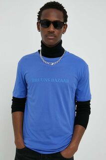 Хлопковая футболка Gus Bruuns Bazaar, синий