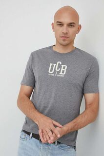 Хлопковая футболка United Colors of Benetton, серый