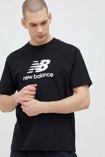 Хлопковая футболка New Balance, черный