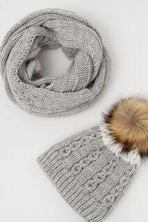 Шапка и шарф Answear Lab, серый