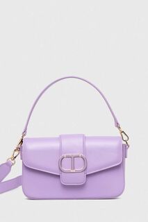 Кожаная сумка Twinset, фиолетовый