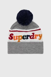 Супердрай шапка Superdry, серый