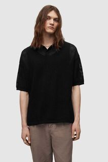 Хлопковое поло CORBI SS POLO AllSaints, черный