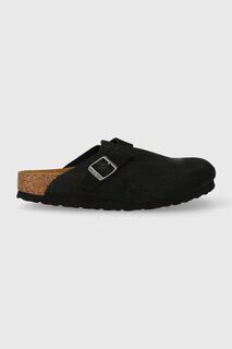 Вельветовые замшевые тапочки Boston Birkenstock, черный