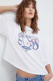 Хлопковая футболка Guess Originals, белый