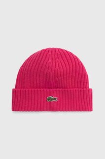 Шерстяная шапка Lacoste, розовый