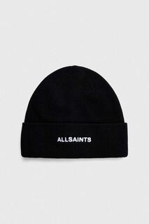 Шапка из смесовой шерсти AllSaints, черный