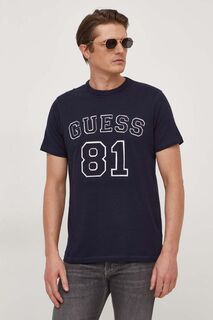 Футболка из хлопка Guess, темно-синий