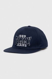 Хлопковая бейсболка Tommy Jeans, темно-синий