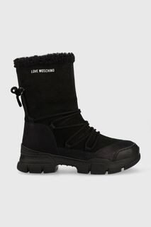Замшевые зимние ботинки Love Moschino, черный