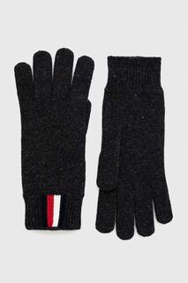 Шерстяные перчатки Tommy Hilfiger, черный