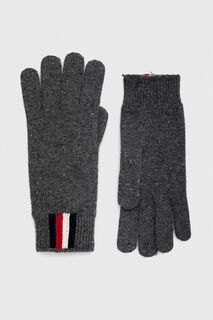Шерстяные перчатки Tommy Hilfiger, серый