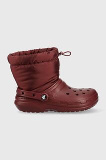 Зимние ботинки Classic на подкладке Neo Puff Boot Crocs, бордовый
