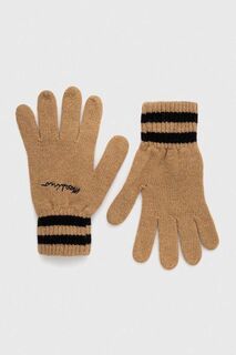 Шерстяные перчатки Moschino, бежевый