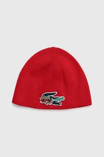 Шапка из смесовой шерсти Lacoste, красный