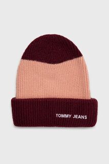 Шапка из смесовой шерсти Tommy Jeans, бордовый