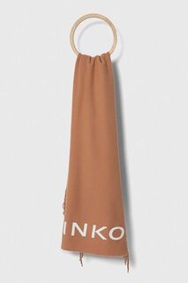 Шерстяной шарф Pinko, коричневый