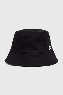 Двусторонняя хлопковая шляпа Calvin Klein, черный