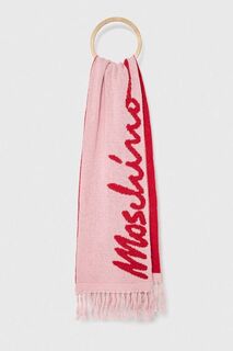 Шерстяной шарф Moschino, розовый
