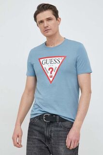 Футболка из хлопка Guess, синий