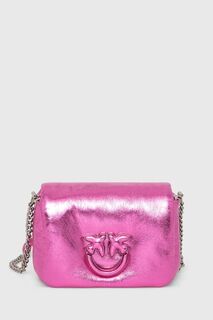 Кожаная сумка Pinko, розовый