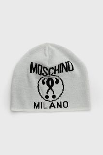 Шерстяная шапка Moschino, серый