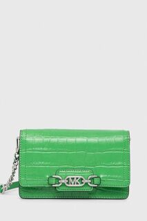 Кожаная сумка-клатч MICHAEL Michael Kors, зеленый