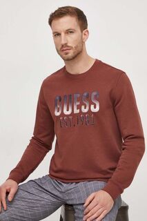 Угадайте, толстовка Guess, коричневый