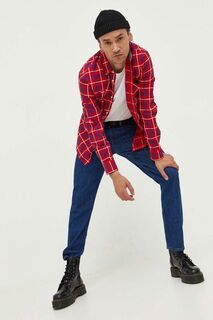 Хлопковая рубашка Tommy Jeans, красный