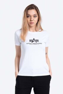 Хлопковая футболка Alpha Industries, белый