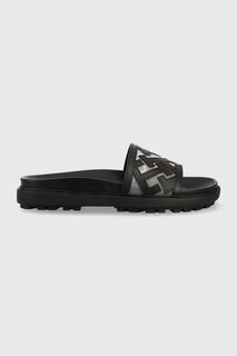 Кожаные тапочки TH ELEVATED FLAT SANDAL Tommy Hilfiger, черный