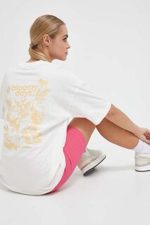 Хлопковая футболка New Balance, бежевый