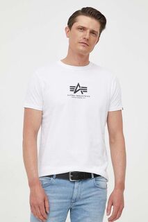 Хлопковая футболка Alpha Industries, белый