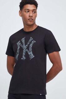 Хлопковая футболка MLB New York Yankees 47brand, черный