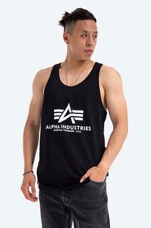 Хлопковая футболка Alpha Industries, черный