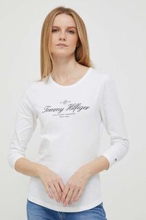 Хлопковая рубашка с длинными рукавами Tommy Hilfiger, белый
