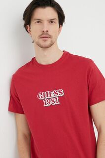 Футболка из хлопка Guess, бордовый