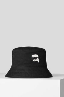 Двусторонняя хлопковая шляпа . Karl Lagerfeld, черный