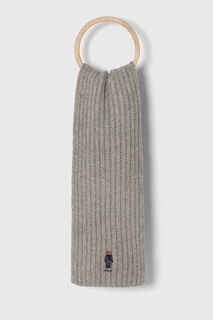 Шерстяной шарф Polo Ralph Lauren, серый