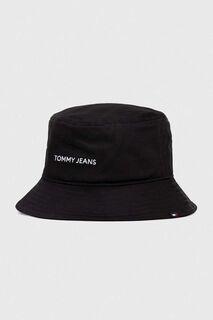 Хлопковая шляпа Tommy Jeans, черный