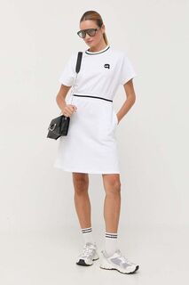 Хлопковое платье Карла Лагерфельда Karl Lagerfeld, белый