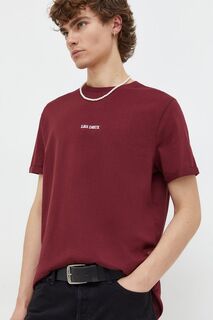 Хлопковая футболка Les Deux, бордовый