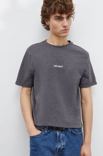 Хлопковая футболка Les Deux, серый