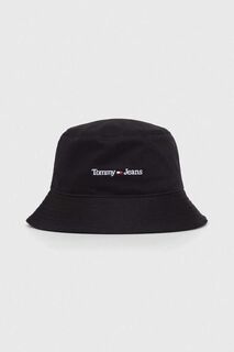 Хлопковая шляпа Tommy Jeans, черный
