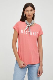 Хлопковая футболка «Мустанг» Mustang, розовый